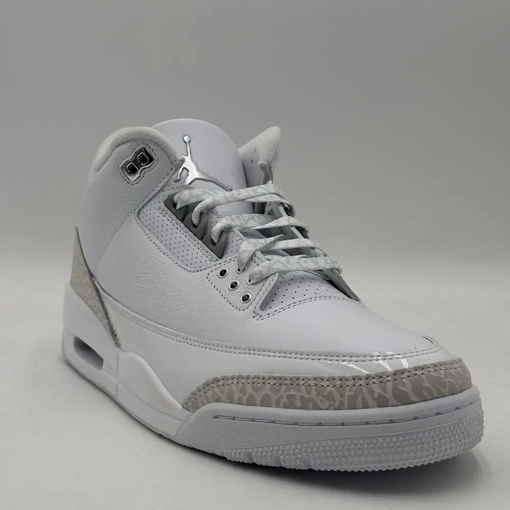 Jordan Air Jordan 3 Retro White Silver Sneakers CT8532 111 Mens Size 10.5 NEW